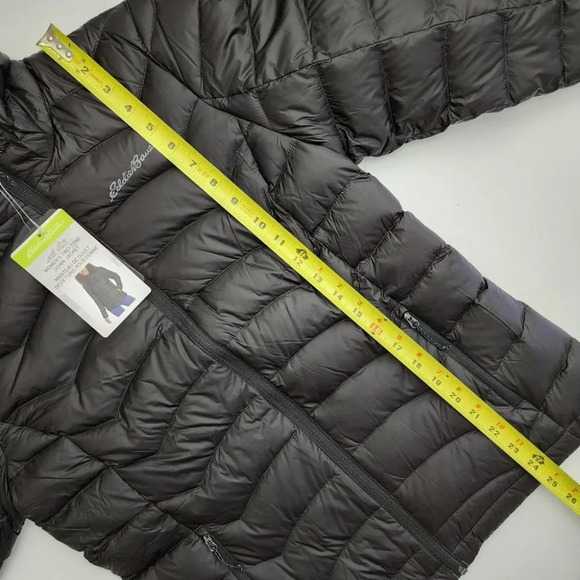 Eddie Bauer Women's Black Down Puffer  Jacket Full Zip Water Repellant Size S - Picture 16 of 16